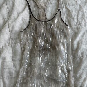 Source Unknown Silver Sequin Camisole